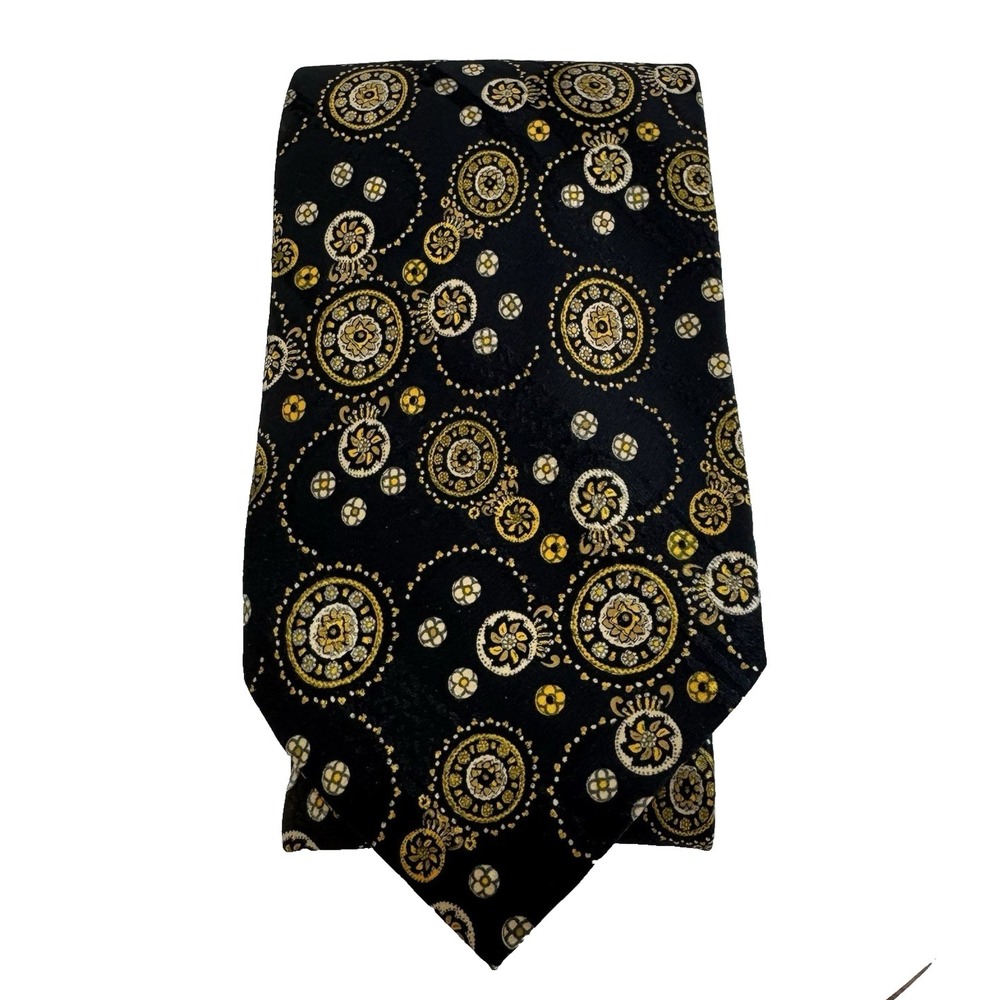 BRIONI Men's Designer Luxury Tie Blue Gold Necktie 100% Silk Made In Italy